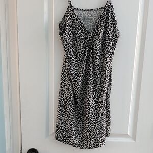 Sexy Gilligan & O'Malley Black and White Leopard Print Chemise